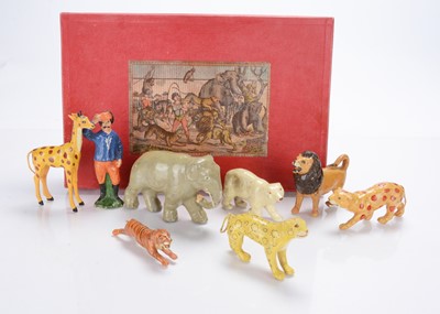 Lot 609 - A late 19th century German papier-mâché circus or zoo