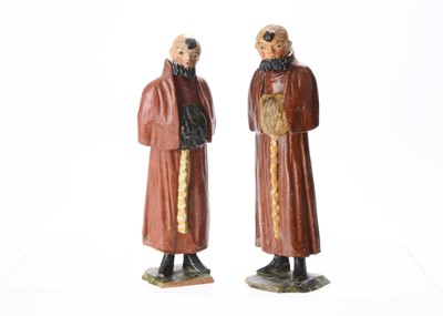 Lot 613 - Two 19th century German carved wooden monks