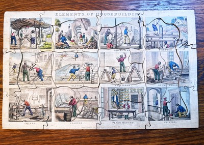 Lot 632 - An 19th century John Batts dissected puzzle ‘Elements of House Building’
