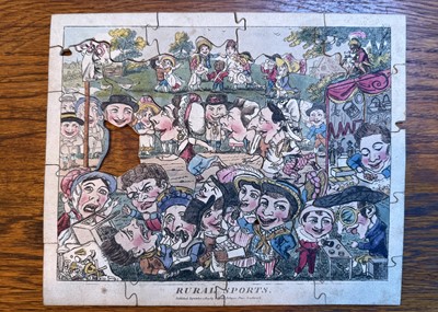 Lot 635 - An early 19th century S Smith dissected puzzle ‘Rural Sports The Fair Racers - a diverting puzzle of Comic Figures’