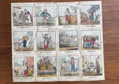 Lot 638 - An 19th century William Darton dissected puzzle ‘Rustic Scenes for Infant School’