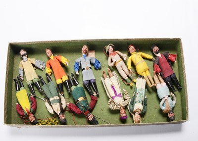 Lot 639 - Twelve Continental toy theatre small puppets, early 20th century