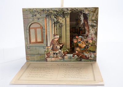 Lot 652 - Four late 19th century J F Schreiber pop-up pages of the four seasons