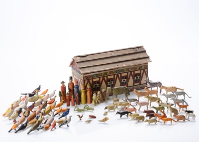 Lot 660 - An 19th century Erzgebirge wooden Noah’s Ark
