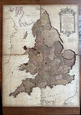 Lot 664 - An 18th century dissected puzzle of a map of ‘England and Wales drawn from all the Surveys’ by I Bayly for T. Bowles in St Pauls Church Yard