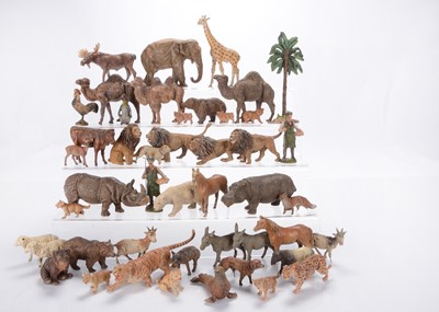 Lot 684 - A group of Elastolin and similar zoo animals