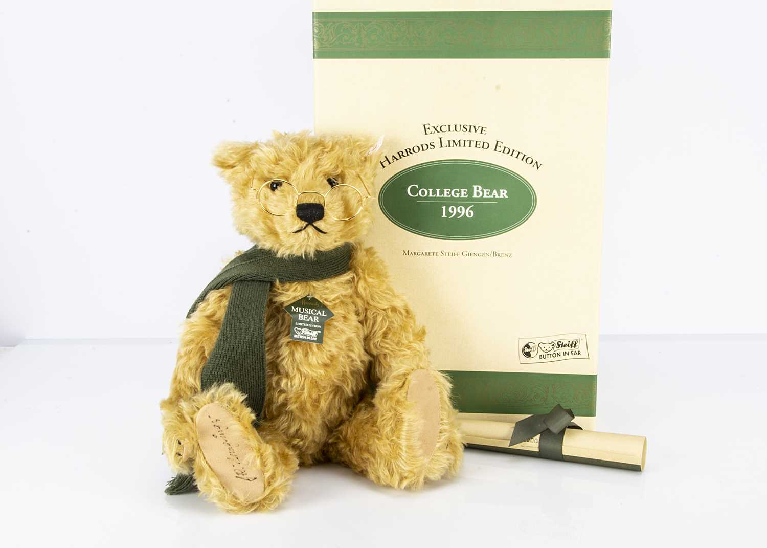 Lot 3 - A Steiff limited edition Harrods musical College Teddy Bear