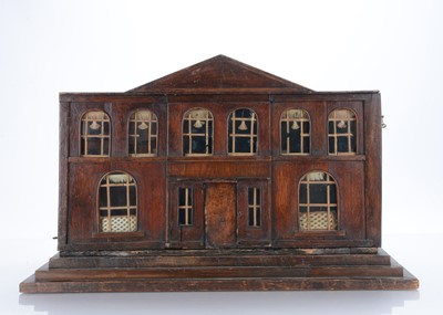 Lot 724 - An early 19th century small Palladian style stained wood dolls’ house