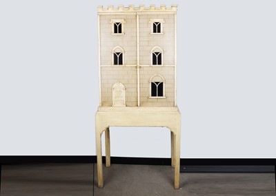 Lot 734 - A first half of the 19th century English Gothic dolls’ house on stand