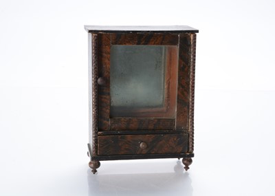 Lot 746 - An 19th century German wood grained dolls’ house display cabinet