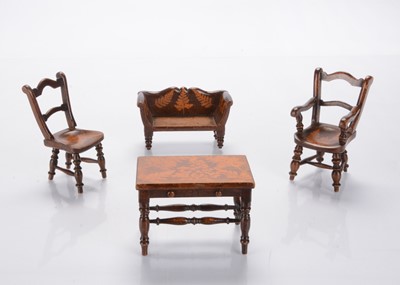 Lot 752 - Late 19th century Fern ware dolls’ house furniture