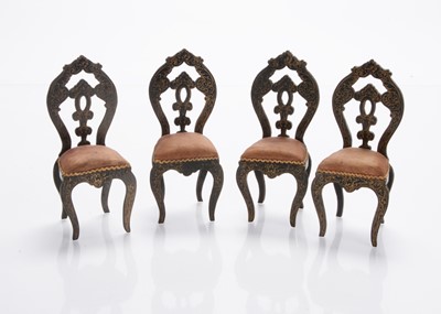 Lot 756 - Four Waltershausen dolls’ house chairs