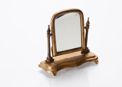 Lot 757 - A late 19th century Avery of Redditch dolls’ house brass toilet mirror needle case