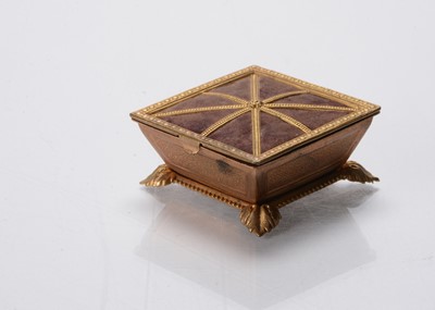 Lot 760 - A late 19th century Avery of Redditch dolls’ house brass Queen’s footstool needle case