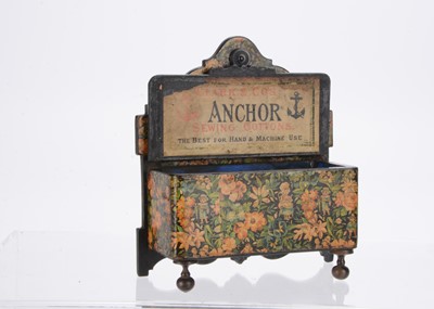 Lot 761 - A Clark & Co Anchor Sewing Cottons floral Mauchline box