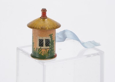 Lot 762 - A 19th century Tunbridge ware white wood round cottage tape measure