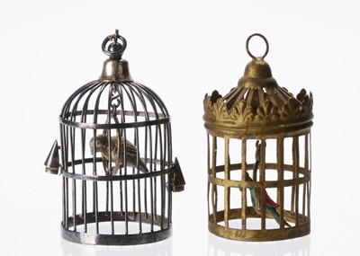 Lot 764 - Two dolls’ house parrot cages