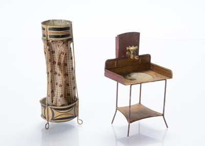 Lot 773 - A late 19th century German tinplate dolls’ house shower