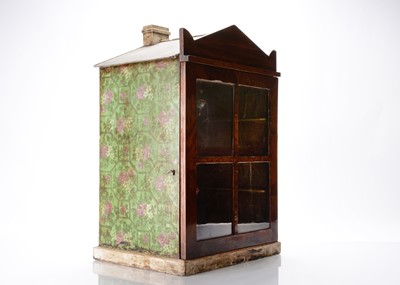 Lot 805 - A mid 19th century wooden cabinet dolls’ house