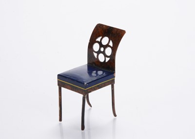 Lot 811 - A late 19th century Rock & Graner tinplate dolls’ house chair