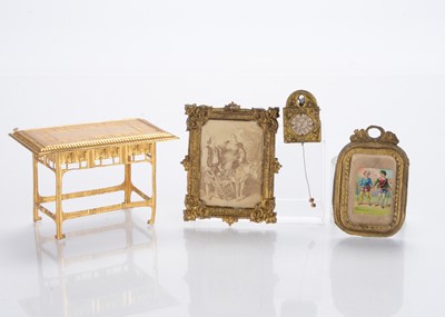 Lot 816 - German gilt-metal dolls’ house items