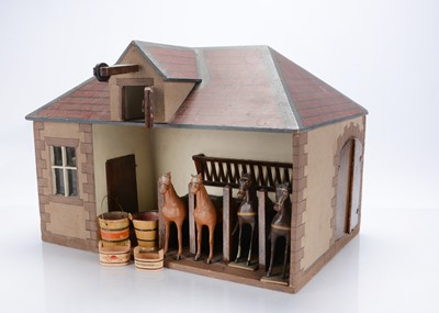 Lot 827 - An 19th century Christian Hacker wooden toy stable