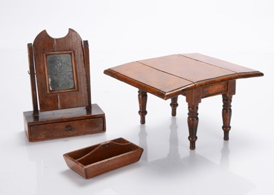 Lot 831 - Three 19th century English wooden dolls’ house furniture