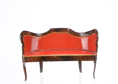 Lot 842 - An 19th century Rock & Graner tinplate dolls’ house sofa