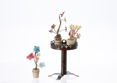 Lot 843 - An 19th century Rock & Graner tinplate dolls’ house plant stand
