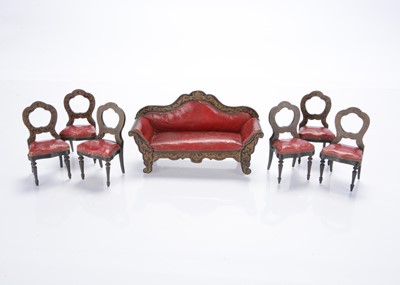 Lot 854 - A late 19th century Waltershausen dolls’ house sitting room set