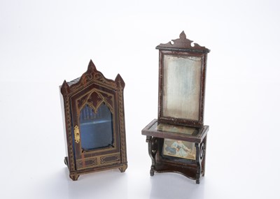 Lot 855 - An 19th century Waltershausen dolls’ house Gothic display cabinet
