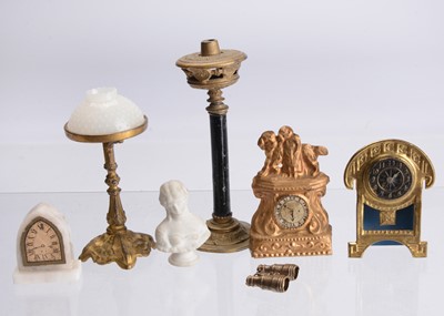 Lot 865 - Dolls’ house clocks and lamps