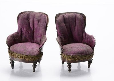 Lot 881 - A pair of 19th century Rock & Graner tinplate tub armchairs