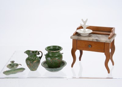 Lot 893 - A German cast-metal dolls’ house wash set
