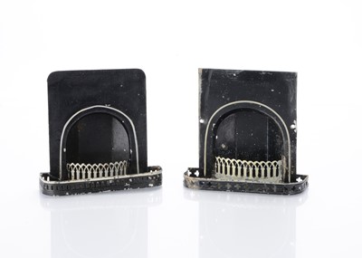 Lot 922 - Two 19th century tinplate dolls’ house fireplaces