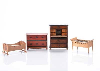 Lot 931 - Four mid 19th century German dolls’ house furniture