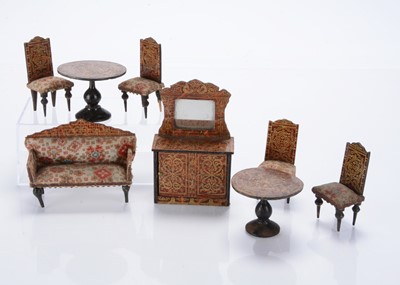 Lot 947 - Late 19th century German small scale dolls’ house furniture