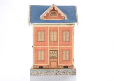 Lot 951 - An early 20th century German blue roof wooden dolls’ house
