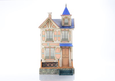 Lot 952 - An early 20th century German blue roof wooden Deauville seaside villa dolls’ house