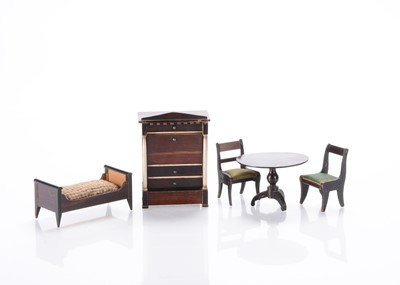 Lot 954 - 19th century Waltershausen small scale dolls’ house furniture