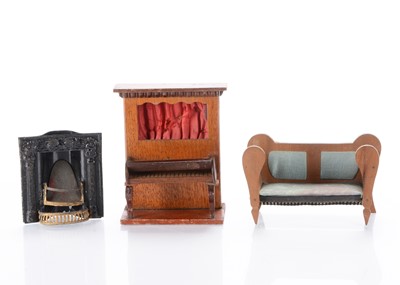 Lot 957 - A German dolls’ house wall climbing piano