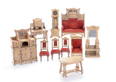 Lot 958 - An early 20th century German large scale dolls’ house set