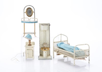 Lot 963 - German tinplate dolls’ house furniture