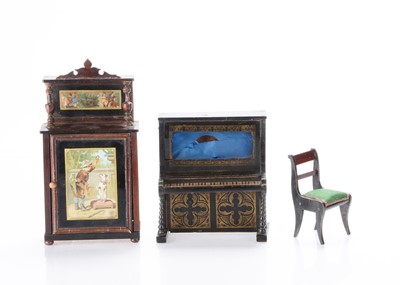 Lot 968 - A 19th century Waltershausen dolls’ house upright piano