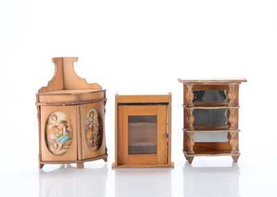 Lot 970 - 19th century German pale wood dolls’ house furniture
