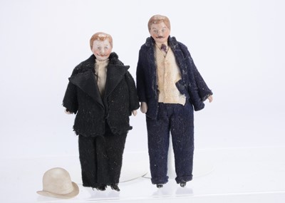 Lot 993 - Two German dolls’ house men dolls