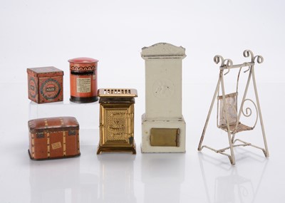Lot 1001 - Tinplate dolls’ house and toys