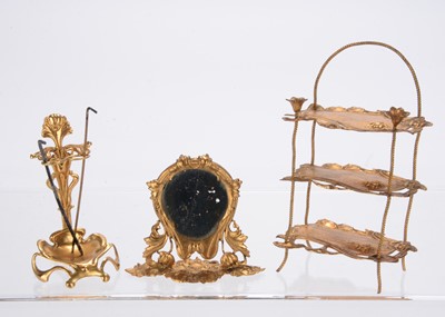 Lot 1017 - Gilt metal dolls’ house Art Nouveau items