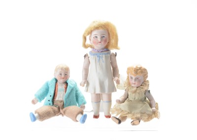 Lot 1068 - Two German all-bisque dolls’ house children