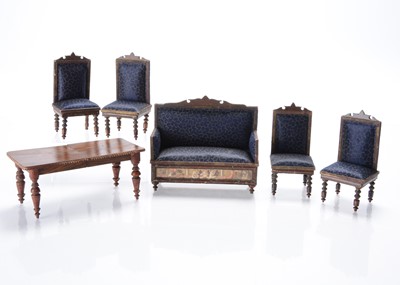 Lot 1090 - A late 19th century German sofa and four chairs